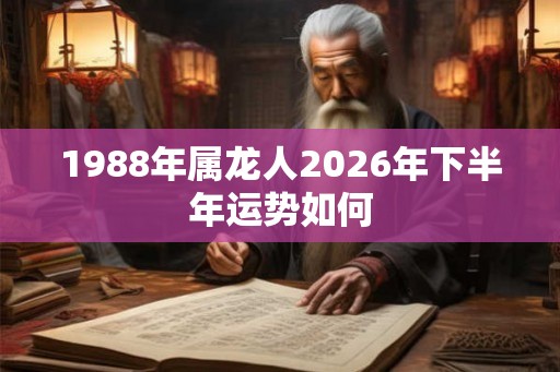 1988年属龙人2026年下半年运势如何