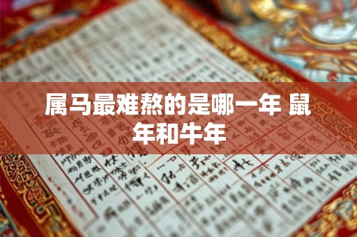 属马最难熬的是哪一年 鼠年和牛年
