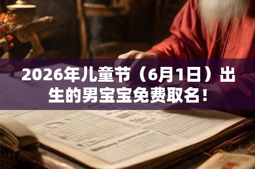 2026年儿童节（6月1日）出生的男宝宝免费取名！