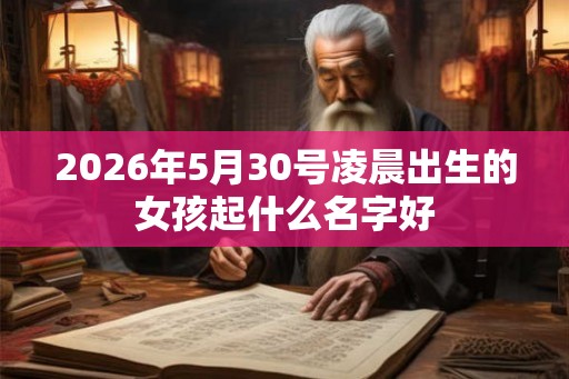 2026年5月30号凌晨出生的女孩起什么名字好