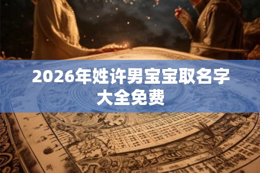 2026年姓许男宝宝取名字大全免费