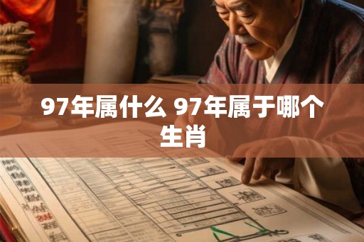 97年属什么 97年属于哪个生肖