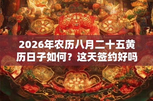 2026年农历八月二十五黄历日子如何？这天签约好吗？