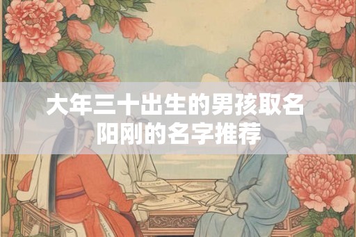 大年三十出生的男孩取名 阳刚的名字推荐