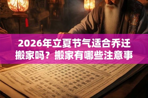 2026年立夏节气适合乔迁搬家吗？搬家有哪些注意事项？