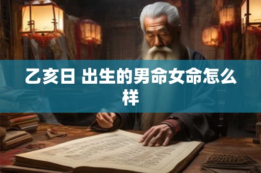 乙亥日 出生的男命女命怎么样