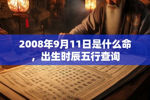 2008年9月11日是什么命，出生时辰五行查询