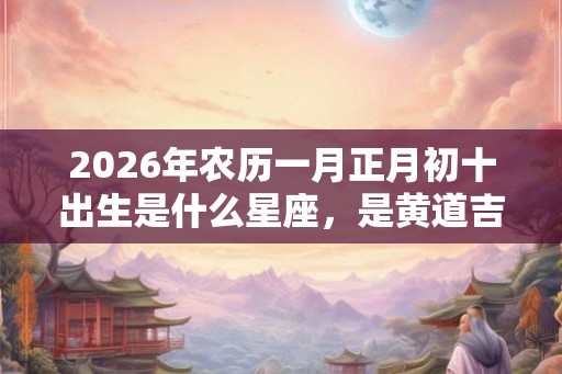 2026年农历一月正月初十出生是什么星座，是黄道吉日吗？