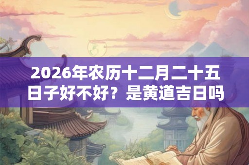 2026年农历十二月二十五日子好不好？是黄道吉日吗？