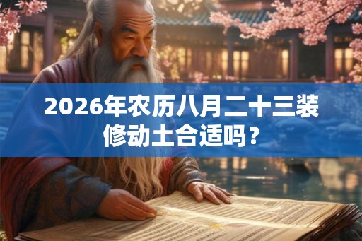 2026年农历八月二十三装修动土合适吗? 2026年农历八月二十三装修动土合适吗?