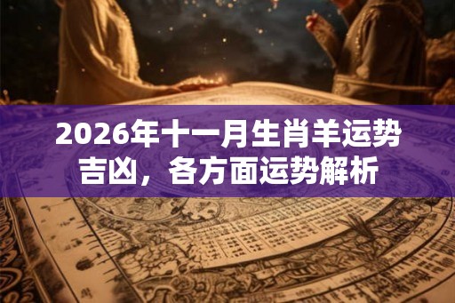 2026年十一月生肖羊运势吉凶，各方面运势解析