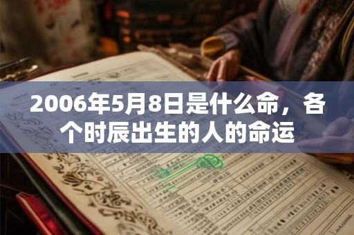 2006年5月8日是什么命，各个时辰出生的人的命运