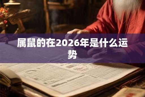 属鼠的在2026年是什么运势