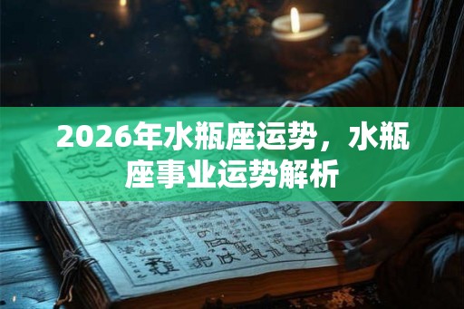 2026年水瓶座运势，水瓶座事业运势解析