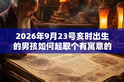 2026年9月23号亥时出生的男孩如何起取个有寓意的名字，五行属什么