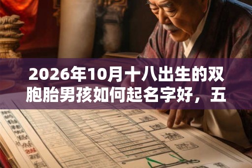 2026年10月十八出生的双胞胎男孩如何起名字好，五行属相是什么？