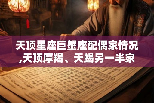 天顶星座巨蟹座配偶家情况,天顶摩羯、天蝎另一半家境