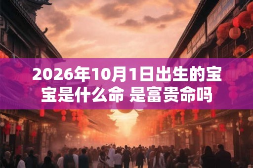 2026年10月1日出生的宝宝是什么命 是富贵命吗
