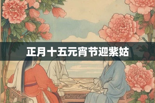 正月十五元宵节迎紫姑