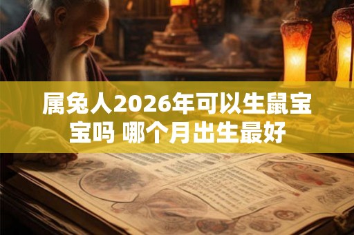 属兔人2026年可以生鼠宝宝吗 哪个月出生最好
