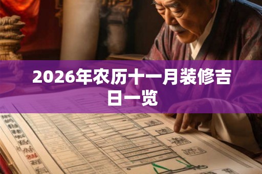 2026年农历十一月装修吉日一览