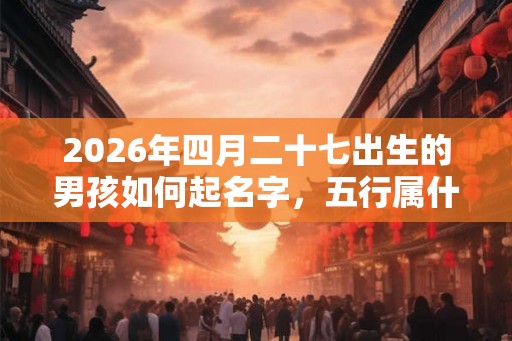2026年四月二十七出生的男孩如何起名字，五行属什么