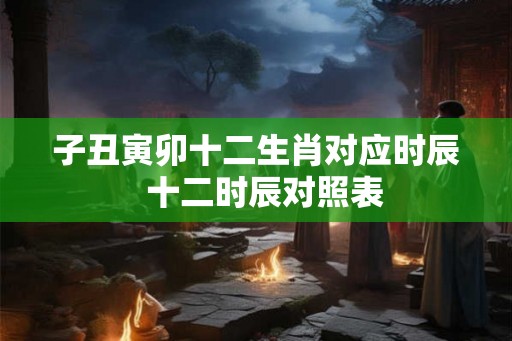 子丑寅卯十二生肖对应时辰  十二时辰对照表