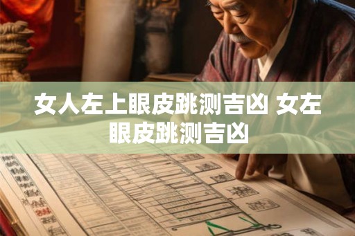 女人左上眼皮跳测吉凶 女左眼皮跳测吉凶