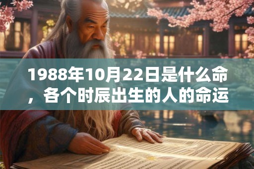 1988年10月22日是什么命，各个时辰出生的人的命运
