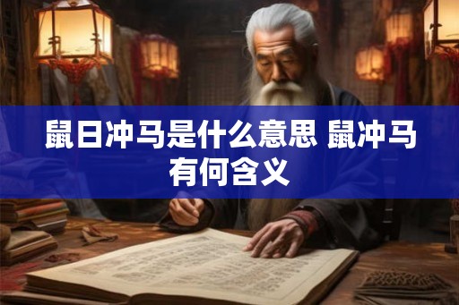 鼠日冲马是什么意思 鼠冲马有何含义