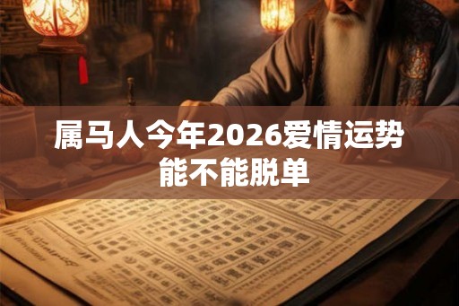 属马人今年2026爱情运势 能不能脱单