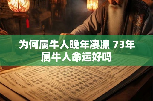 为何属牛人晚年凄凉 73年属牛人命运好吗