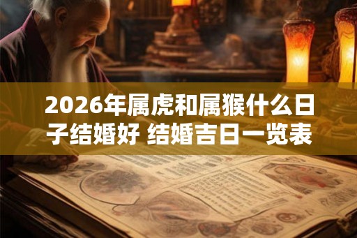 2026年属虎和属猴什么日子结婚好 结婚吉日一览表