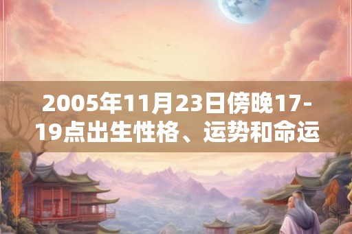2005年11月23日傍晚17-19点出生性格、运势和命运