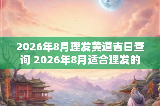 2026年8月理发黄道吉日查询 2026年8月适合理发的好日子