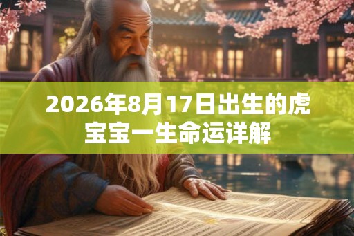 2026年8月17日出生的虎宝宝一生命运详解