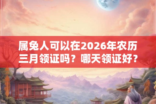 属兔人可以在2026年农历三月领证吗？哪天领证好？
