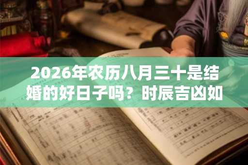 2026年农历八月三十是结婚的好日子吗？时辰吉凶如何？