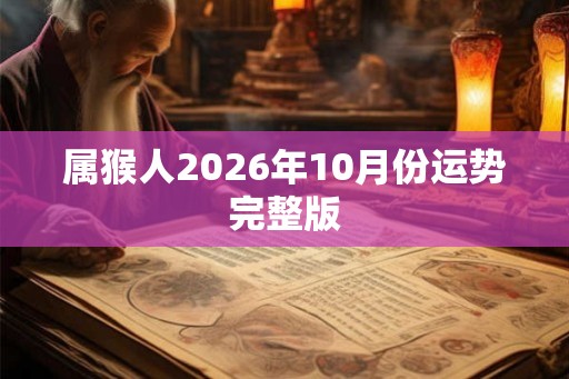 属猴人2026年10月份运势完整版