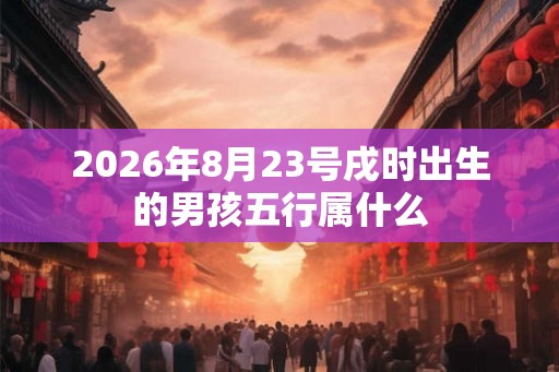 2026年8月23号戌时出生的男孩五行属什么