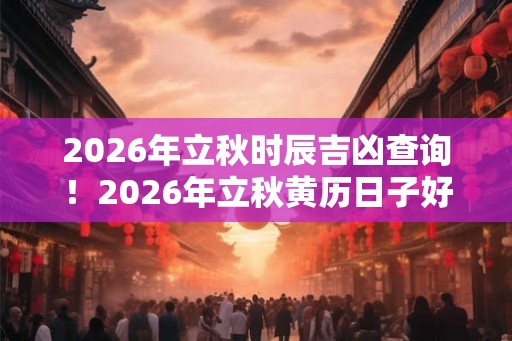 2026年立秋时辰吉凶查询!2026年立秋黄历日子好不好? 2026年立秋时辰吉凶查询!2026年立秋黄历日子好不好?