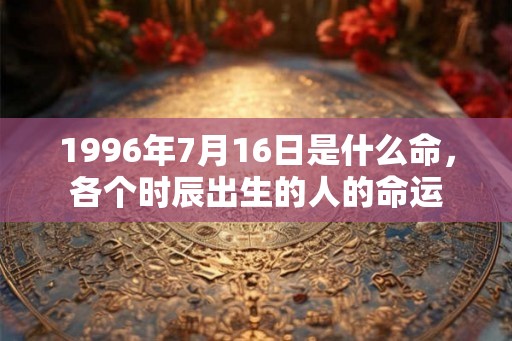 1996年7月16日是什么命，各个时辰出生的人的命运