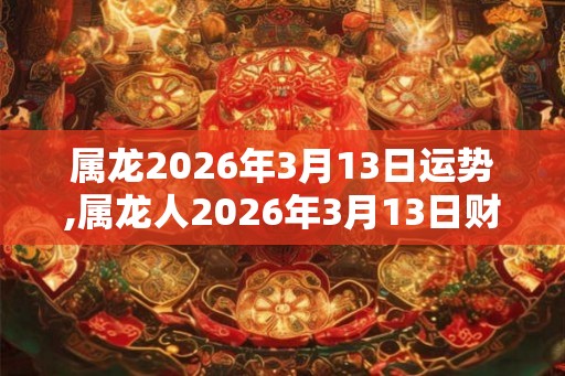 属龙2026年3月13日运势,属龙人2026年3月13日财运,生肖龙2026年3月13日运势