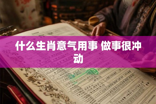 什么生肖意气用事 做事很冲动