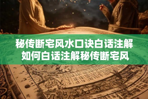 秘传断宅风水口诀白话注解 如何白话注解秘传断宅风水口诀
