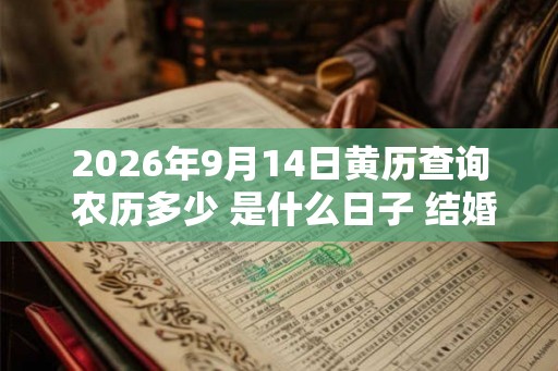 2026年9月14日黄历查询 农历多少 是什么日子 结婚吉时