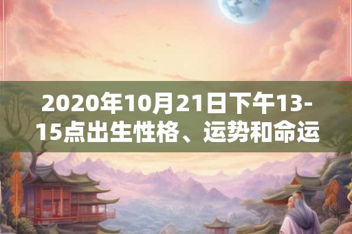2020年10月21日下午13-15点出生性格、运势和命运