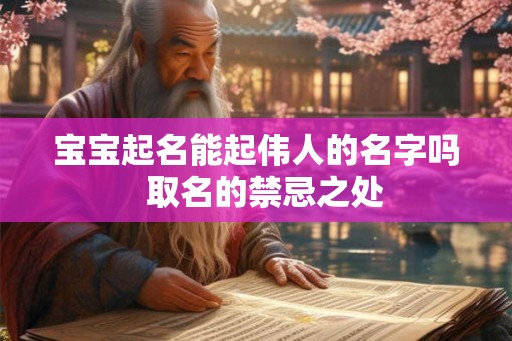 宝宝起名能起伟人的名字吗 取名的禁忌之处 宝宝起名能起伟人的名字吗 取名的禁忌之处