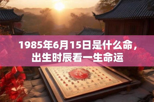 1985年6月15日是什么命，出生时辰看一生命运