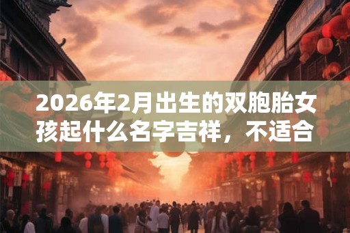 2026年2月出生的双胞胎女孩起什么名字吉祥，不适合用哪些字